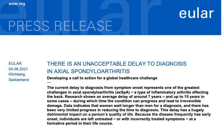 EULAR Congress Features Delay to Diagnosis project